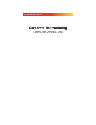 Imagen de portada: Corporate Restructuring: Enhancing the Shareholder Value 9780070507210