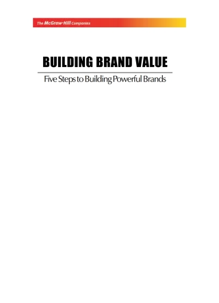 表紙画像: Building Brand Value: Five Steps To Building Powerful Brands 9780070583221