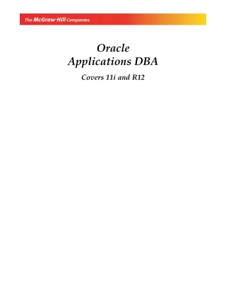 Titelbild: Oracle Applications DBA 9780070621121