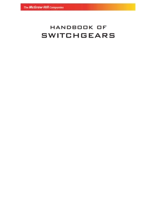 Imagen de portada: Handbook of Switchgears 9780070532380