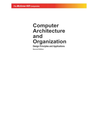 Imagen de portada: Computer Architecture and Organization 2nd edition 9780070152779