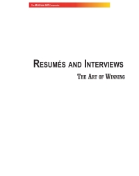 Cover image: Resumes and Interviews – The Art of Winning… 9780070655942