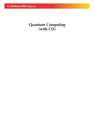 Cover image: Quantum Computing   Exp 9780070657007