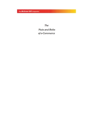 Cover image: The Nuts and Bolts of E Commerce 9780070436251