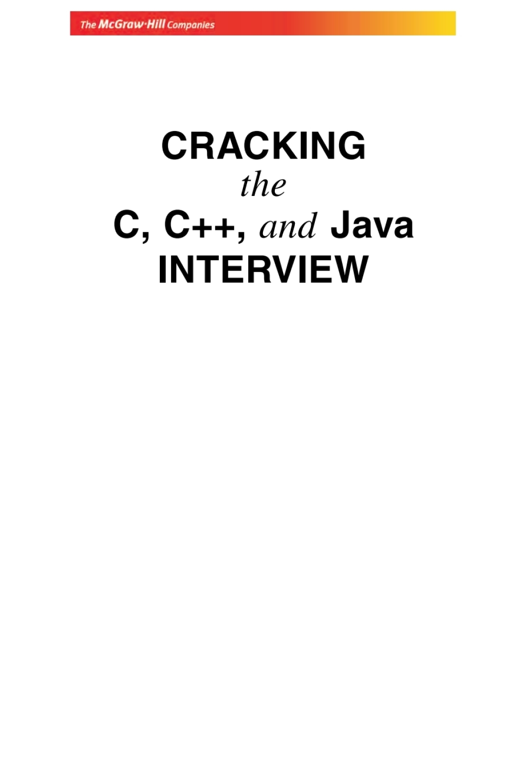 Cracking C C++ And Java Interv  Exp (eBook)