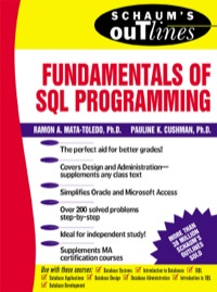 Cover image: Schaum’s Outline of Fundamentals of SQL Programming 1st edition 9780071359535
