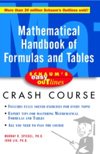 Cover image: Schaum's Easy Outline of Mathematical Handbook of Formulas and Tables 1st edition 9780071369749