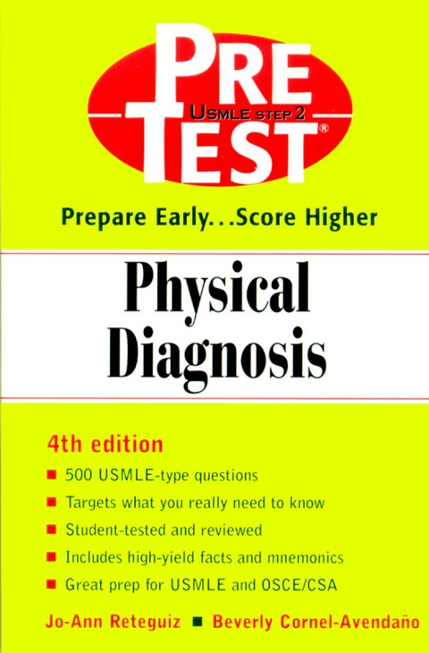 Physical Diagnosis: PreTest Self-Assessment and Review, 4th Edition - FULL INSTANT DOWNLOAD | PDF DOCX EPUB