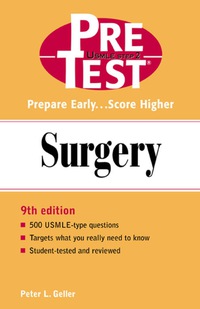 Imagen de portada: Surgery: PreTest Self-Assessment and Review 9th edition 9780071359542