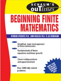 Cover image: Schaum's Outline of Beginning Finite Mathematics 1st edition 9780071388979