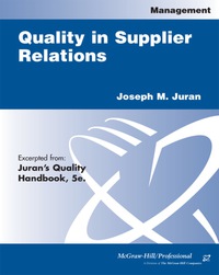 Cover image: Quality in Supplier Relations 9780071390699