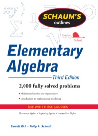 Cover image: Schaum's Outline of Elementary Algebra 3rd edition 9780071410830