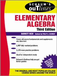 Cover image: Schaum's Outline of Elementary Algebra 3rd edition 9780071410830