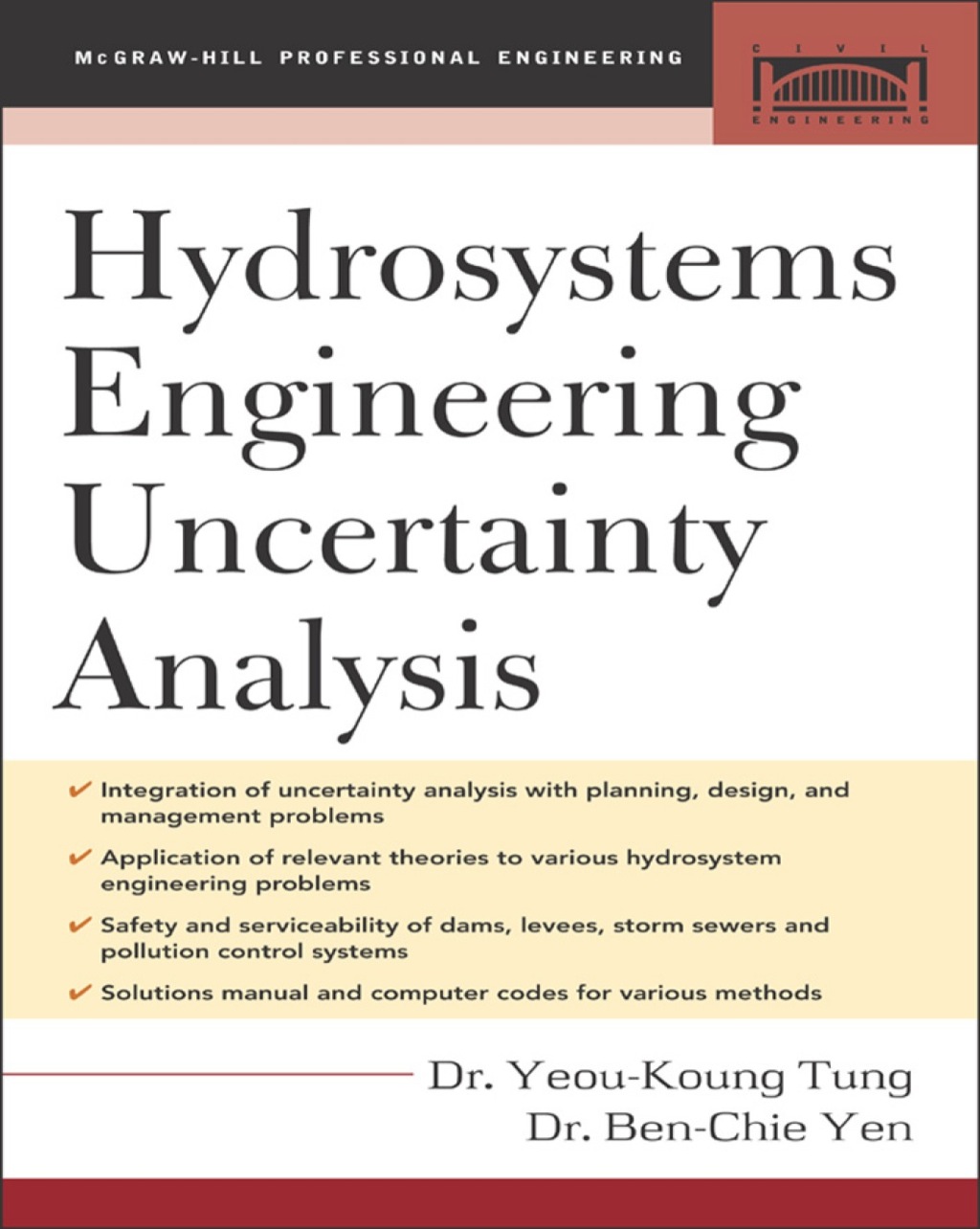 Hydrosystems Engineering Uncertainty Analysis 1st Edition