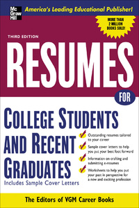 صورة الغلاف: Resumes for College Students and Recent Graduates 3rd edition 9780071437370