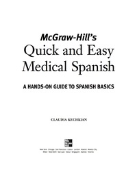 Cover image: McGraw-Hill's Quick and Easy Medical Spanish 1st edition 9780071459648