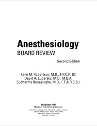 Cover image: Anesthesiology Board Review 2nd edition 9780071464123