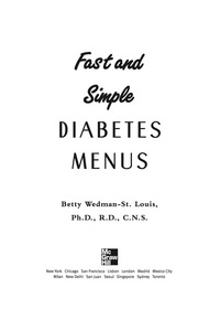 Imagen de portada: Fast and Simple Diabetes Menus 1st edition 9780071422550