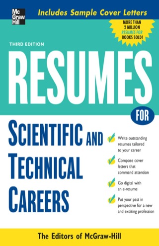 Cover image: Resumes for Scientific and Technical Careers 3rd edition 9780071482196