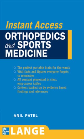 Cover image: LANGE Instant Access Orthopedics and Sports Medicine 1st edition 9780071490092