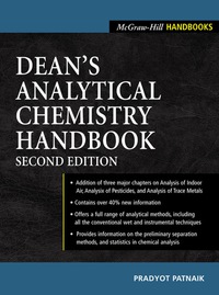 Cover image: Dean's Analytical Chemistry Handbook 2nd edition 9780071410601