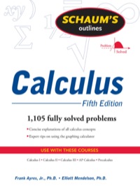 Cover image: Schaum's Outline of Calculus, 5ed 5th edition 9780071508612