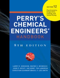 Cover image: PERRYS CHEMICAL ENGINEERS HANDBOOK 8/E SECTION 12 PSYCHROMETRY,EVAPO... 9780071511353