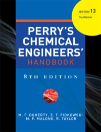 Cover image: PERRYS CHEMICAL ENGINEERS HANDBOOK 8/E SECTION 13 DISTILLATION 9780071511360