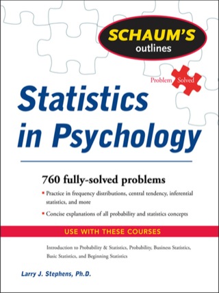 Cover image: Schaum's Outline of Statistics in Psychology 1st edition 9780071545990
