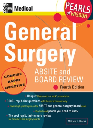 Cover image: General Surgery ABSITE and Board Review: Pearls of Wisdom 4th edition 9780071546874