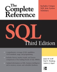 Cover image: SQL The Complete Reference 3rd edition 9780071592550