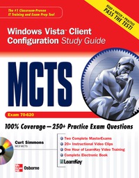 Imagen de portada: MCTS Windows Vista Client Configuration Study Guide (Exam 70-620) 2nd edition 9780071489997