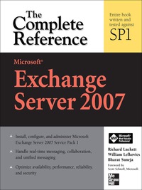 Cover image: Microsoft Exchange Server 2007: The Complete Reference 2nd edition 9780071490849