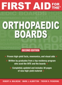 Cover image: First Aid for the Orthopaedic Boards 2nd edition 9780071598941