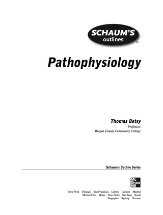 Cover image: Schaum's Outline of Pathophysiology 1st edition 9780071623698