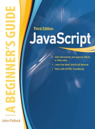Cover image: JavaScript, A Beginner's Guide 3rd edition 9780071632959