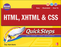 Cover image: HTML, XHTML & CSS QuickSteps 1st edition 9780071633178