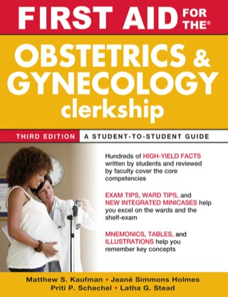 Cover image: First Aid for the Obstetrics and Gynecology Clerkship 3rd edition 9780071634199