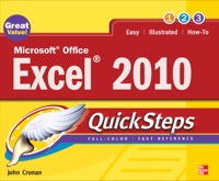 Cover image: Microsoft Office Excel 2010 QuickSteps 2nd edition 9780071634892