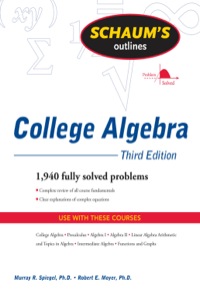 Cover image: Schaum's Outline of College Algebra 3rd edition 9780071635394
