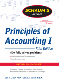 Cover image: Schaum's Outline of Principles of Accounting I 5th edition 9780071635387