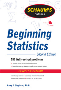 Imagen de portada: Schaum's Outline of Beginning Statistics, Second Edition 2nd edition 9780071635332