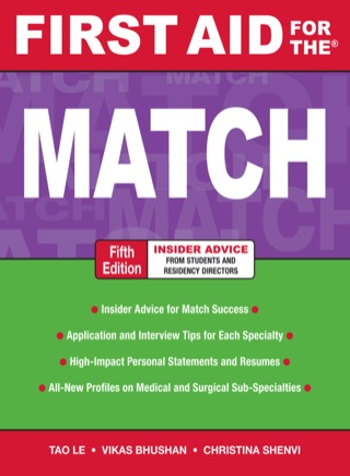 Cover image: First Aid for the Match 5th edition 9780071702898