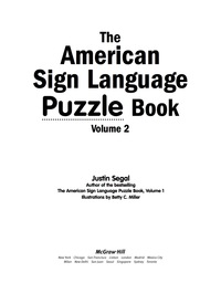 صورة الغلاف: The American Sign Language Puzzle Book Volume 2 1st edition 9780071475952