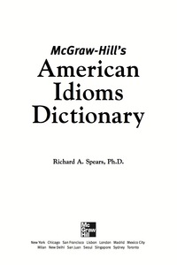 Cover image: McGraw-Hill's Dictionary of American Idioms Dictionary 4th edition 9780071478939