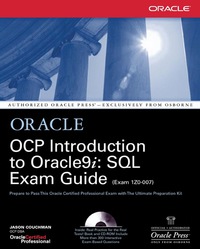 Cover image: OCP Introduction to Oracle9i: SQL Exam Guide 1st edition 9780072195378