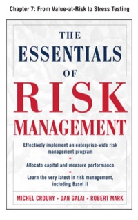 Cover image: The Essentials of Risk Management, Chapter 7 - From Value-at-Risk to Stress Testing 9780071731379