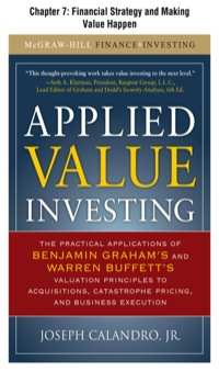 Cover image: Applied Value Investing, Chapter | - 7 Financial Strategy and Making Value Happen 9780071733656