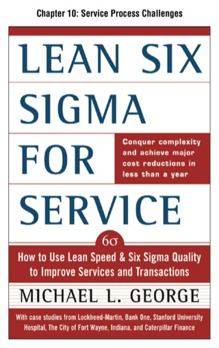 Cover image: Lean Six Sigma for Service, Chapter 10 - Service Process Challenges 9780071734059