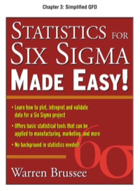 Cover image: Statistics for Six Sigma Made Easy, Chapter 3 - Simplified QFD 9780071734691